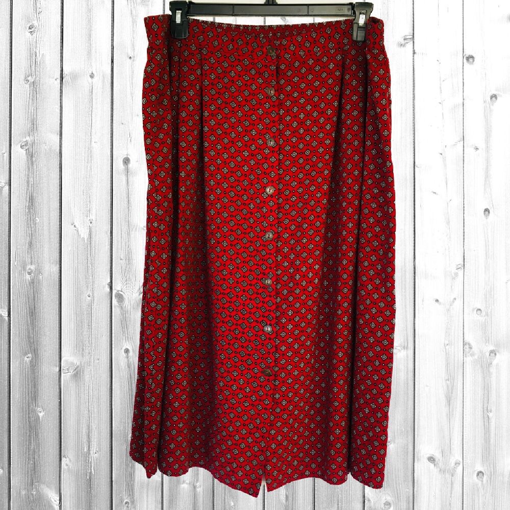 Vintage Gina Peters Deep Red Maxi Skirt Plus 3X